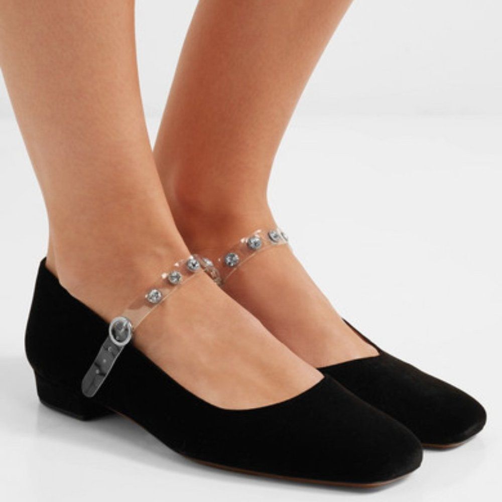 Discontinued Alexa Chung Velvet Mary Jane Flats 35 in box